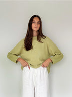 Adair - Wool Mock Neck Sweater in Seafoam